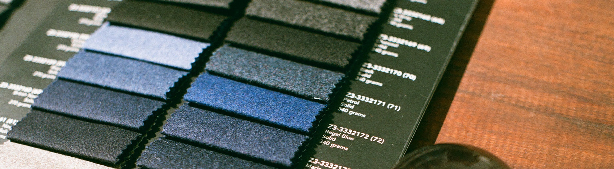 close up of fabric swatches book