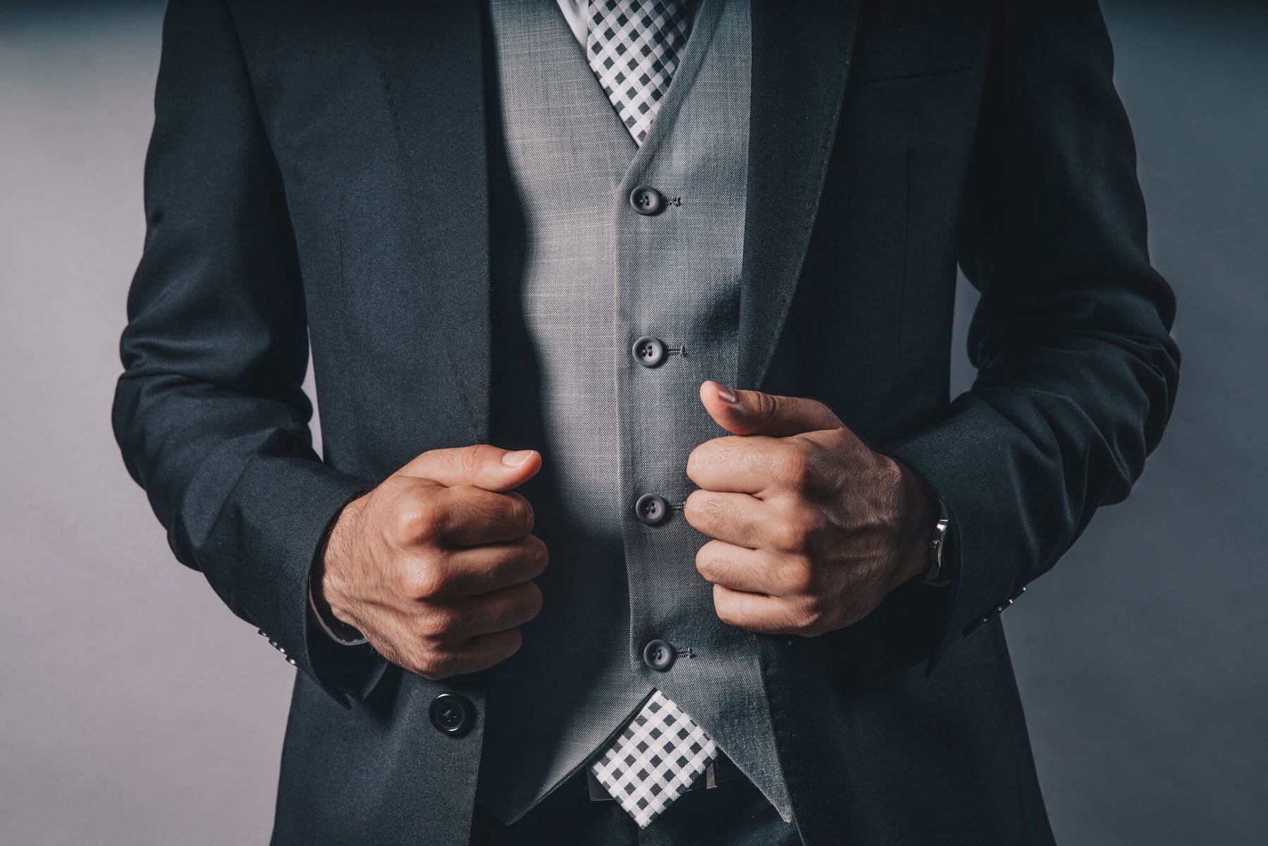 man wearing a three-piece suit