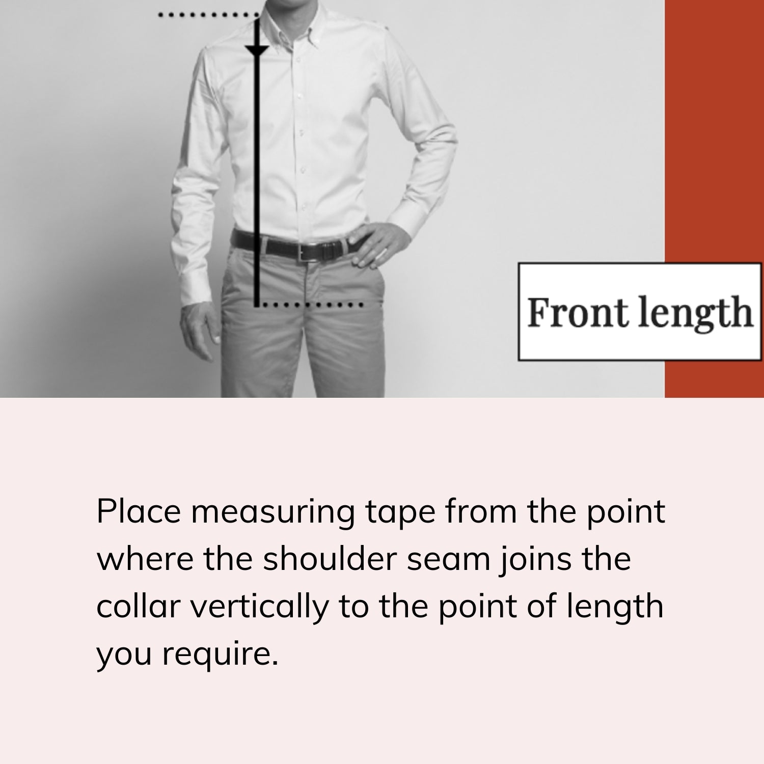 Front Measurement How to Measure – J&A Custom Clothing