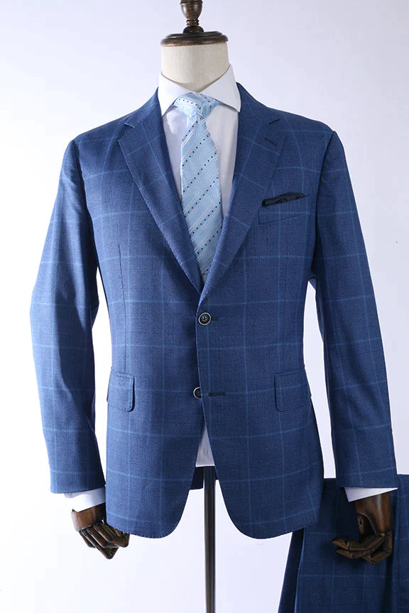 Luxury Suit #3 Light Blue Plaid