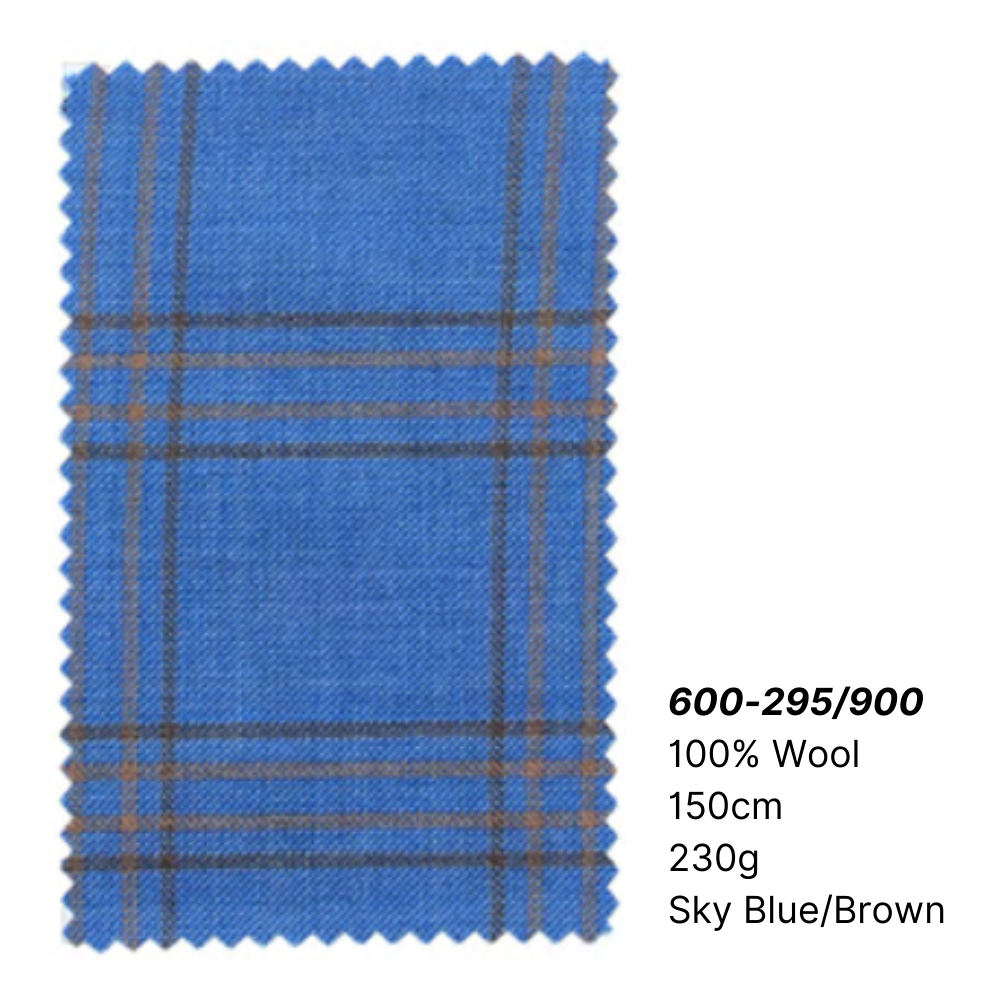 Marzoni Sky Blue Brown Wool Sportcoat