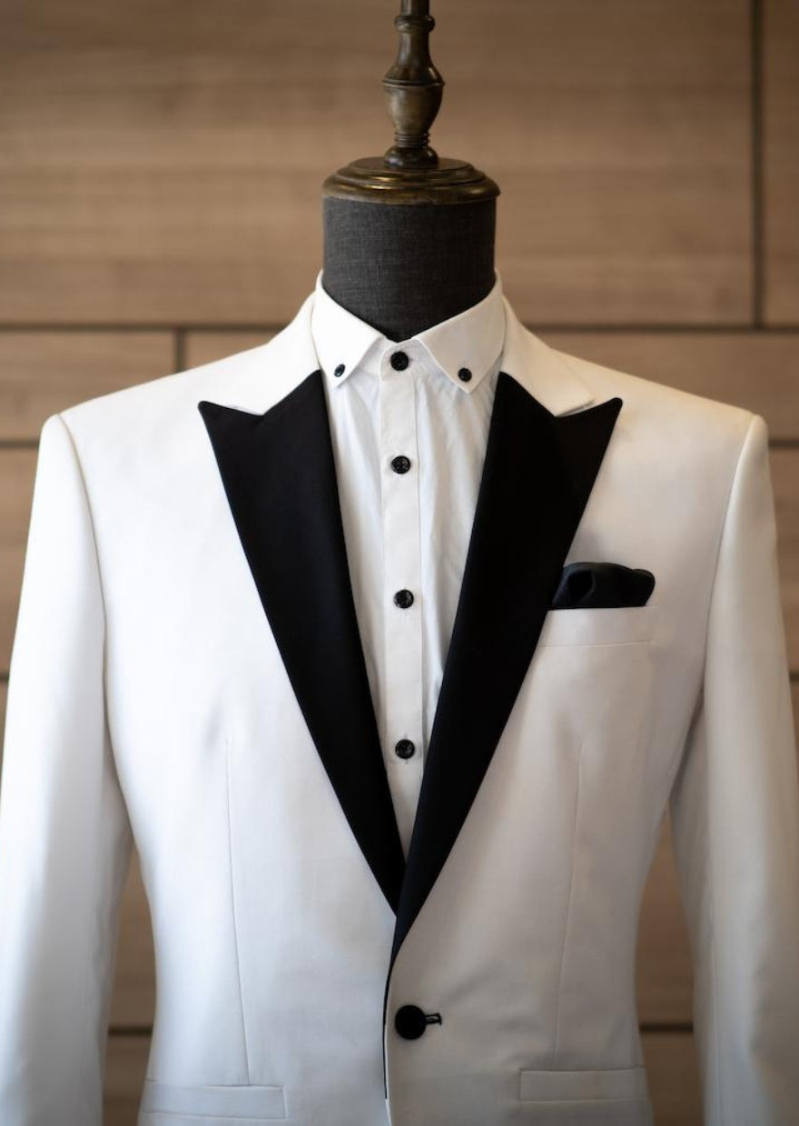 White Tuxedo with Back Lapels