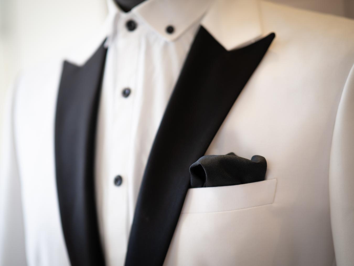 White Tuxedo with Back Lapels