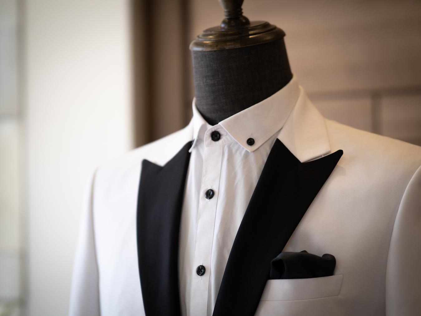 White Tuxedo with Back Lapels