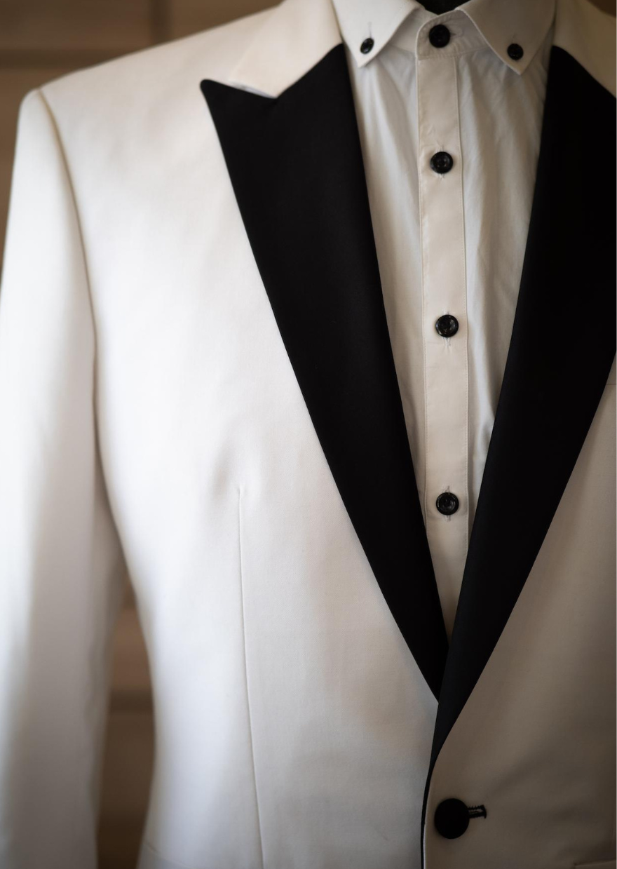 White Tuxedo with Back Lapels