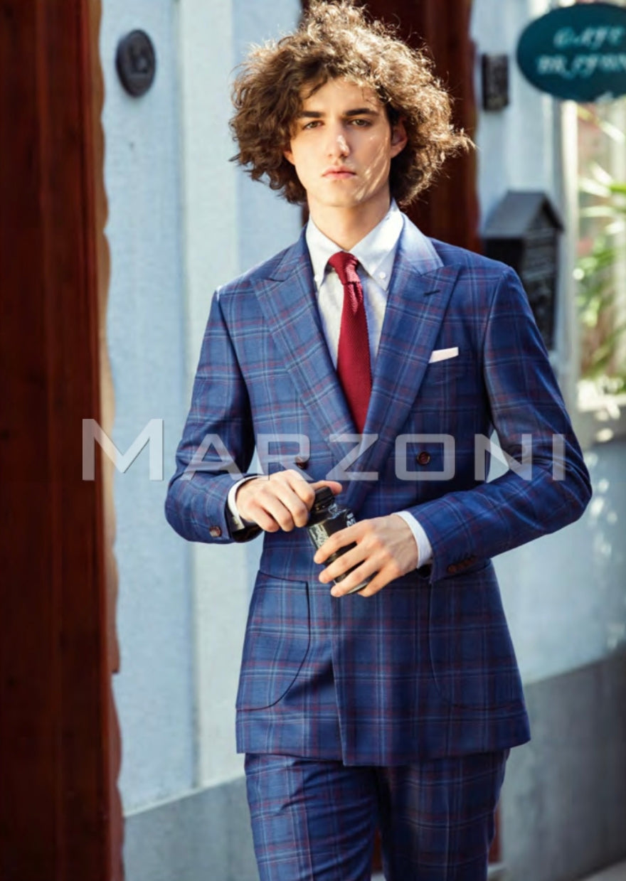 Marzoni Blue and Red Suit