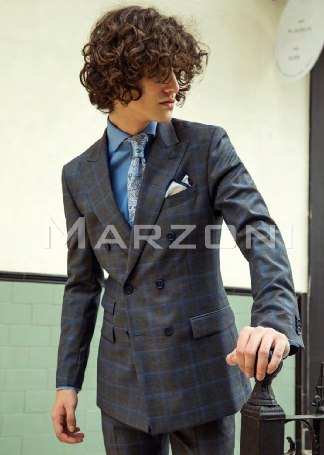 Marzoni Grey and Blue Suit