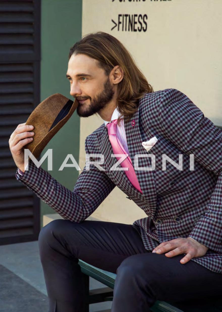 Marzoni Grey Red Wool Sportcoat